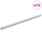 Asta per armadio 12 pcs Argento 472 x 15 x 29 mm