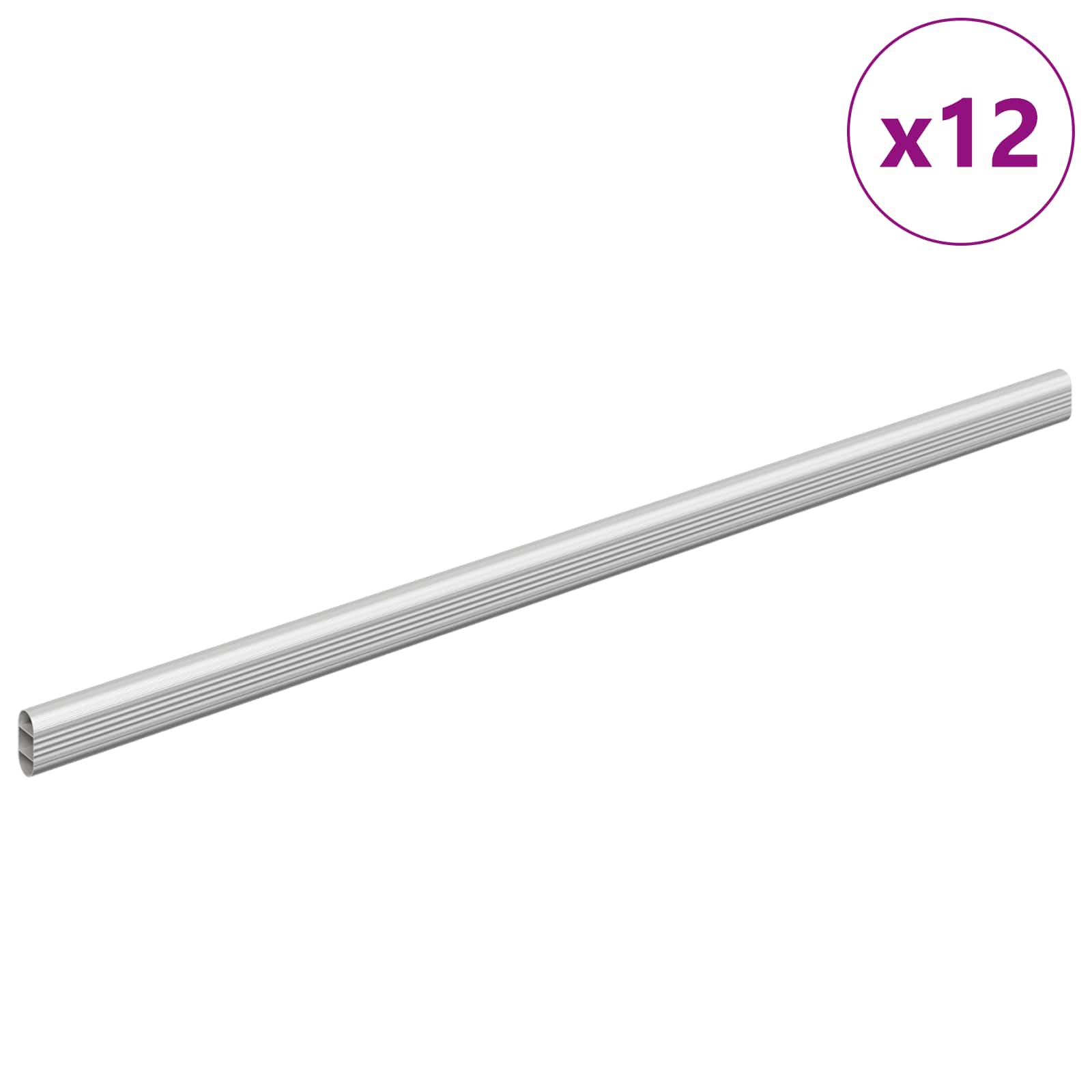 Asta per armadio 12 pcs Argento 472 x 15 x 29 mm