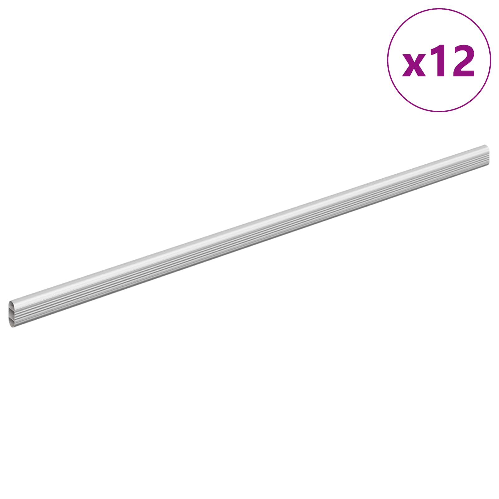 Asta per armadio 12 pcs Argento 664 x 15 x 29 mm
