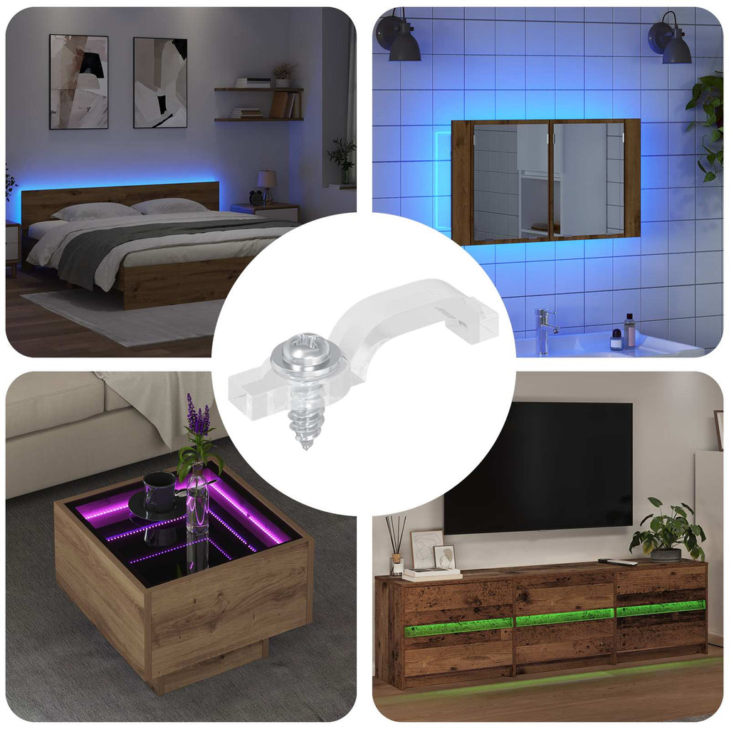 Clip per Striscia LED 12 pcs Trasparente 23,8 x 7,3 x 4,3 mm
