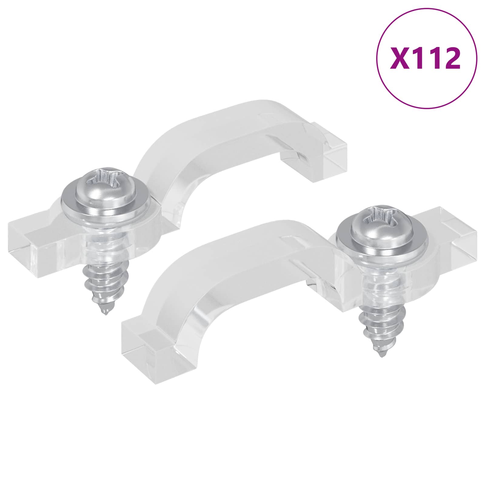 Clip per Striscia LED 2 pcs Trasparente 23,8 x 7,3 x 4,3 mm