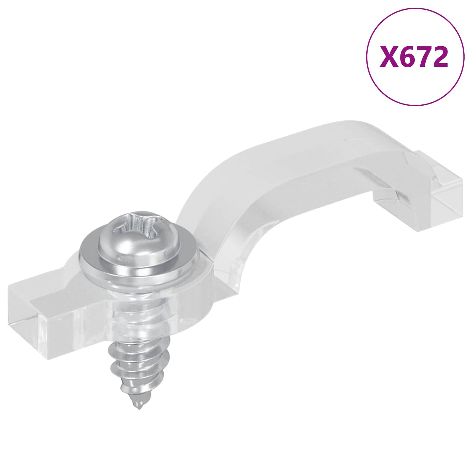 Clip per Striscia LED 12 pcs Trasparente 23,8 x 7,3 x 4,3 mm