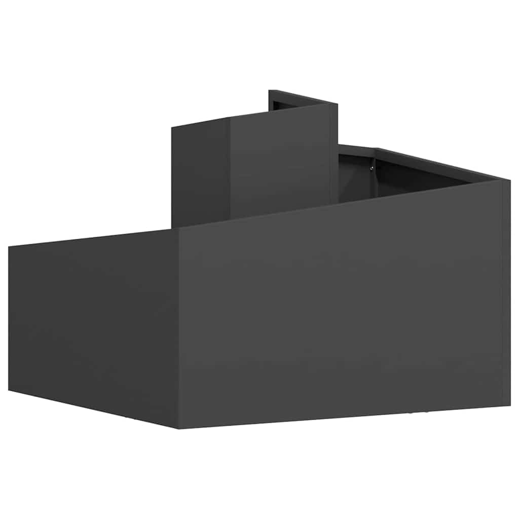 Vaso da giardino Nero 60 x 60 x 50 cm Acciaio laminato a freddo