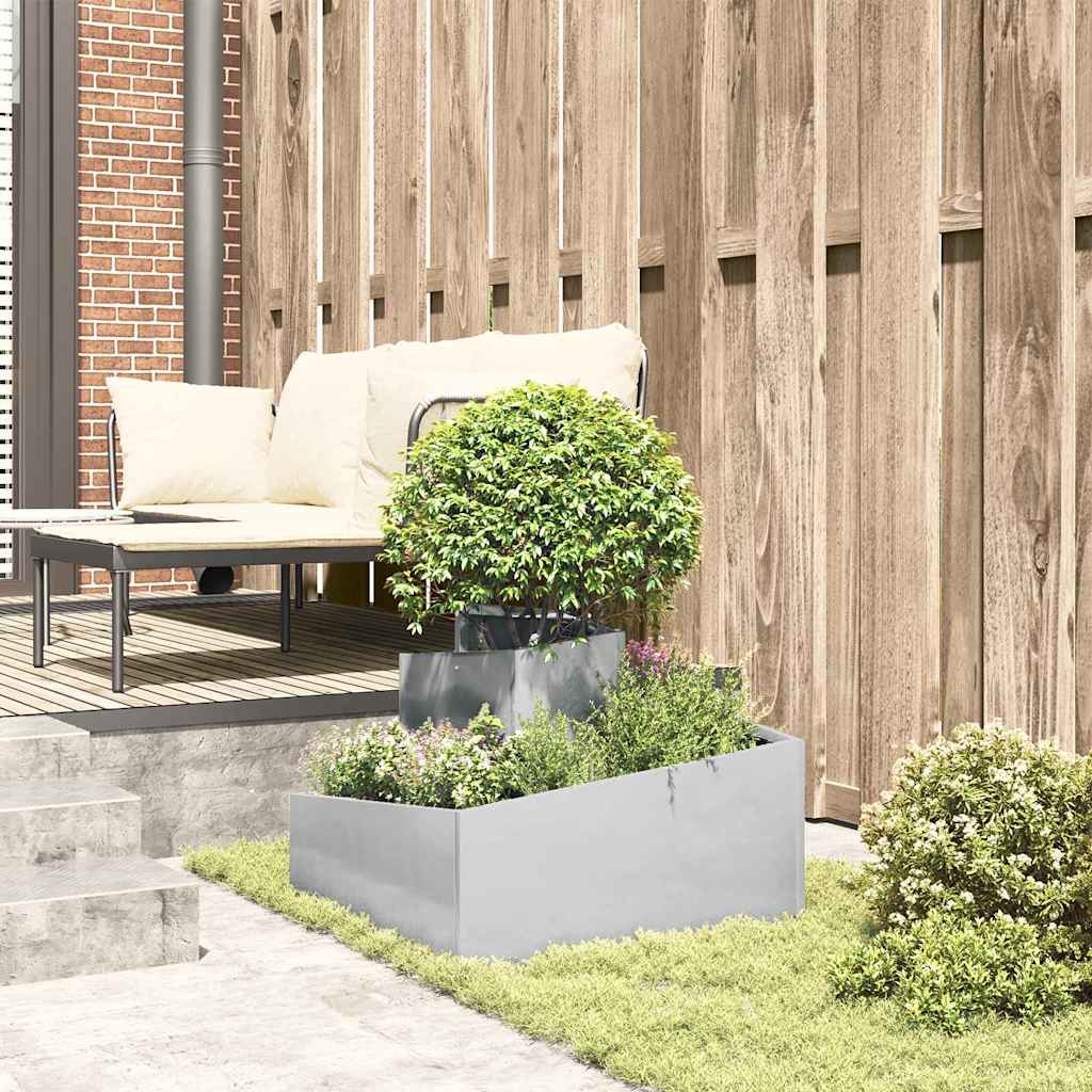 Vaso da giardino Argento 60 x 60 x 50 cm Acciaio inossidabile
