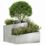Vaso da giardino Argento 60 x 60 x 50 cm Acciaio inossidabile