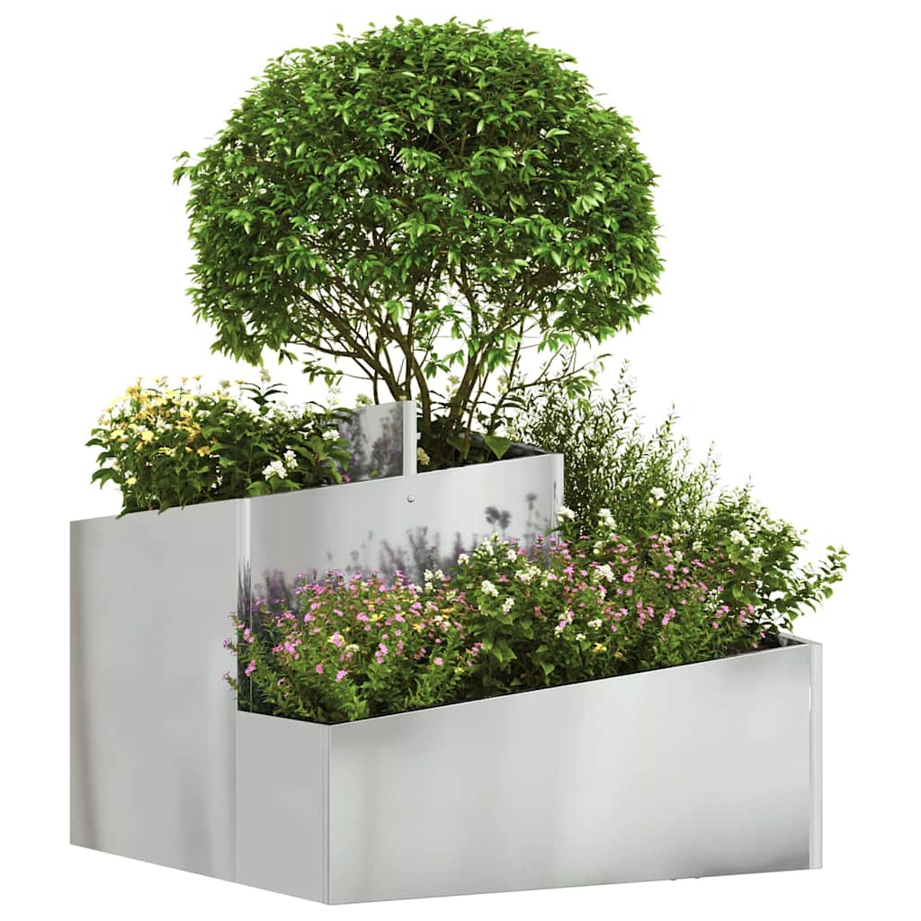 Vaso da giardino Argento 60 x 60 x 50 cm Acciaio zincato