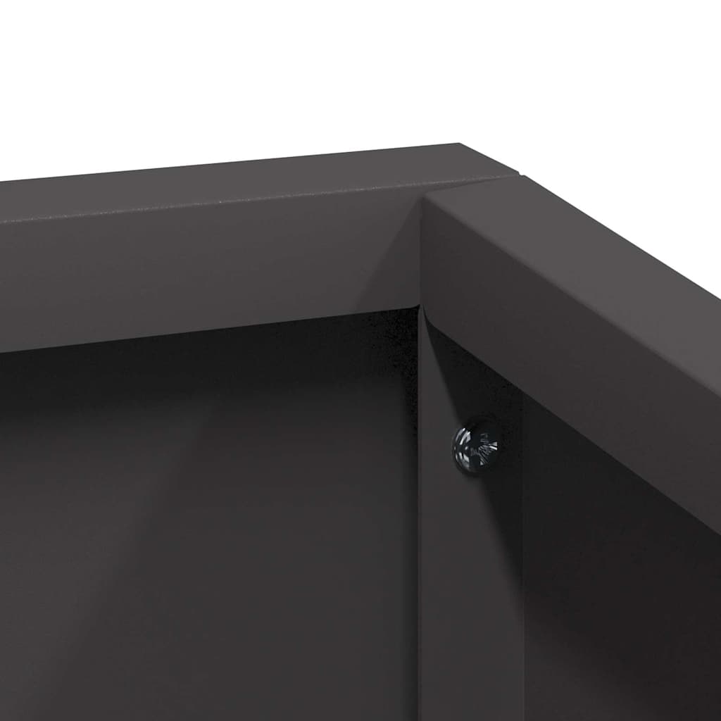 Vaso da giardino Nero 80 x 80 x 50 cm Acciaio laminato a freddo