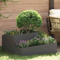 Vaso da giardino Nero 80 x 80 x 50 cm Acciaio laminato a freddo