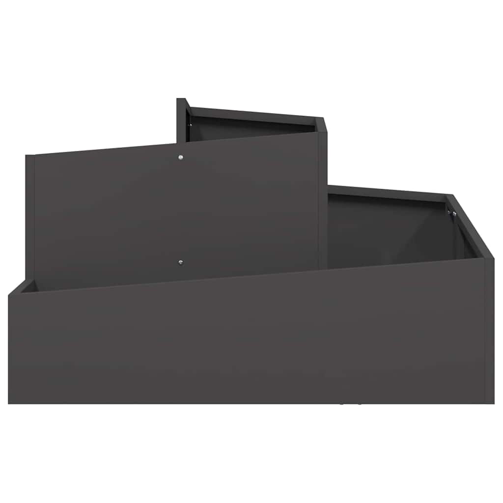 Vaso da giardino Nero 80 x 80 x 50 cm Acciaio laminato a freddo