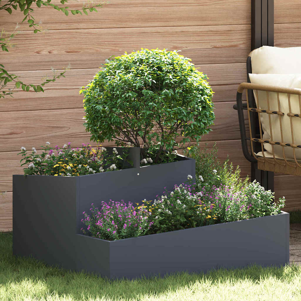 Vaso da giardino Antracite 80 x 80 x 50 cm