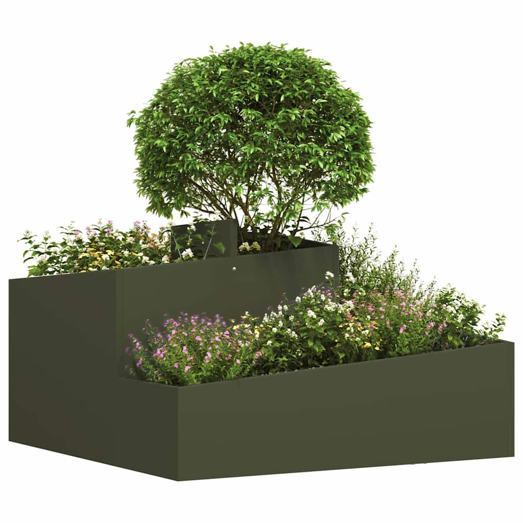 Vaso da giardino Verde oliva 80 x 80 x 50 cm