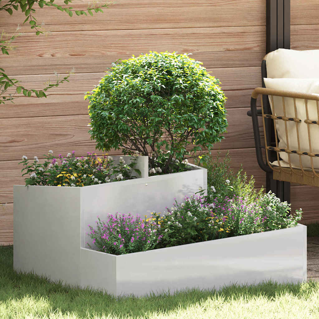 Vaso da giardino Argento 80 x 80 x 50 cm Acciaio inossidabile