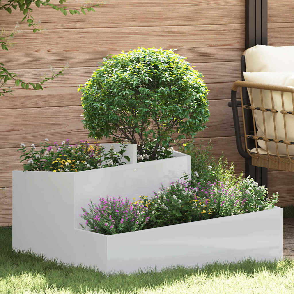 Vaso da giardino Argento 80 x 80 x 50 cm Acciaio zincato