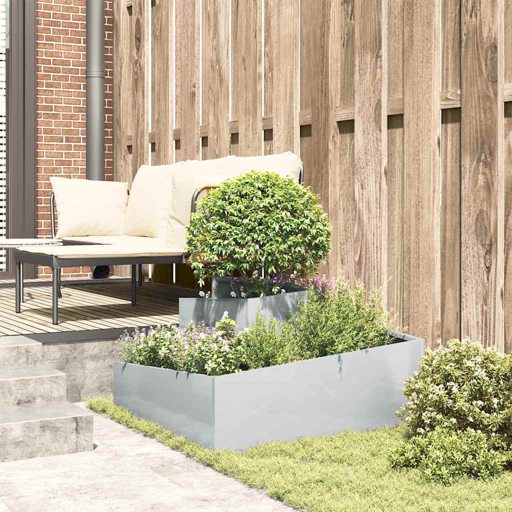Vaso da giardino Argento 80 x 80 x 50 cm Acciaio zincato
