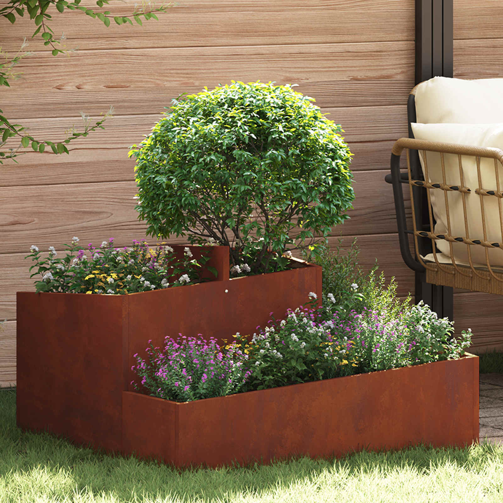 Vaso da giardino Marrone 80 x 80 x 50 cm