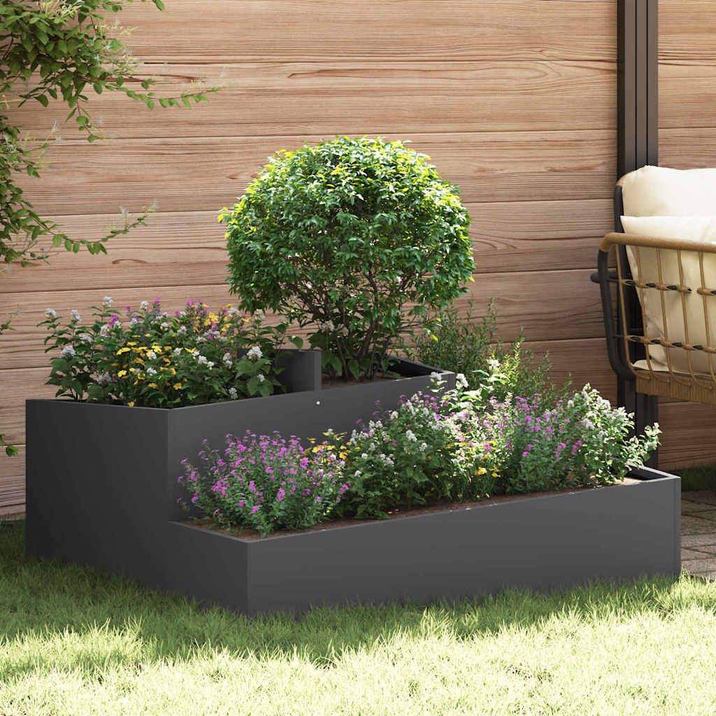 Vaso da giardino Nero 100 x 100 x 50 cm
