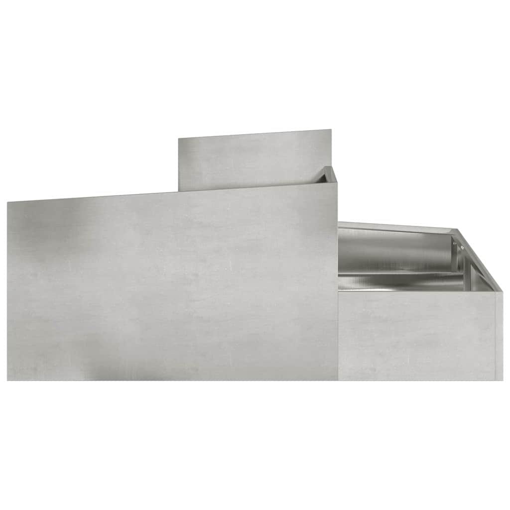Vaso da giardino Argento 100 x 100 x 50 cm Acciaio inossidabile