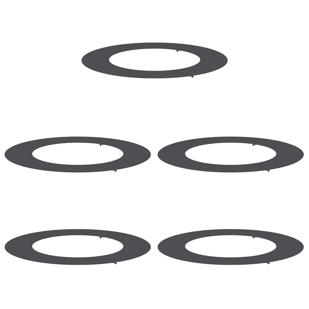 adatto per Anelli d'Albero Piatto 5 pcs Nero Ø50 / 80 cm Acciaio