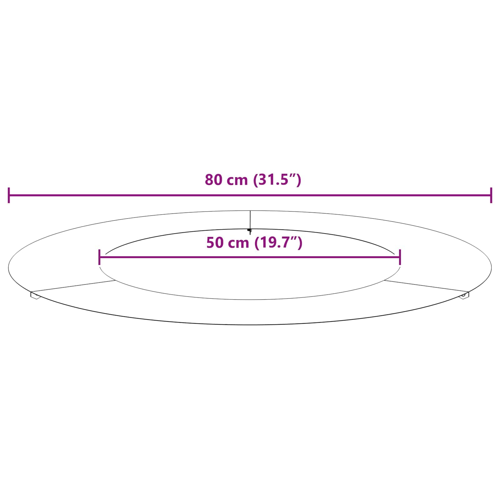 adatto per Anello d'Albero Piatto Marrone Ø50 / 80 cm