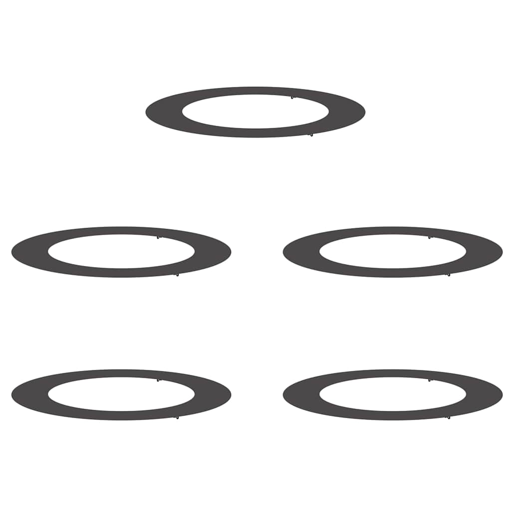 adatto per Anelli d'Albero Piatto 5 pcs Nero Ø60 / 90 cm Acciaio