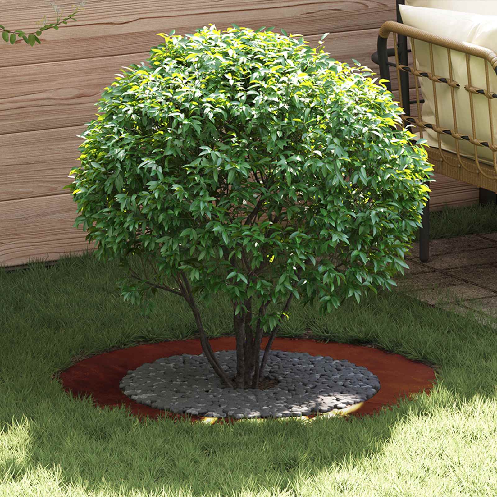 adatto per Anello d'Albero Piatto Marrone Ø60 / 90 cm
