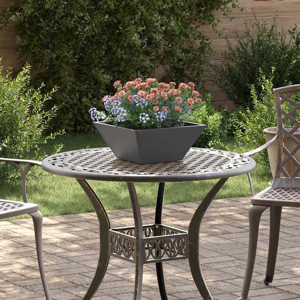 Vaso da giardino Nero 35 x 35 x 15 cm Acciaio laminato a freddo