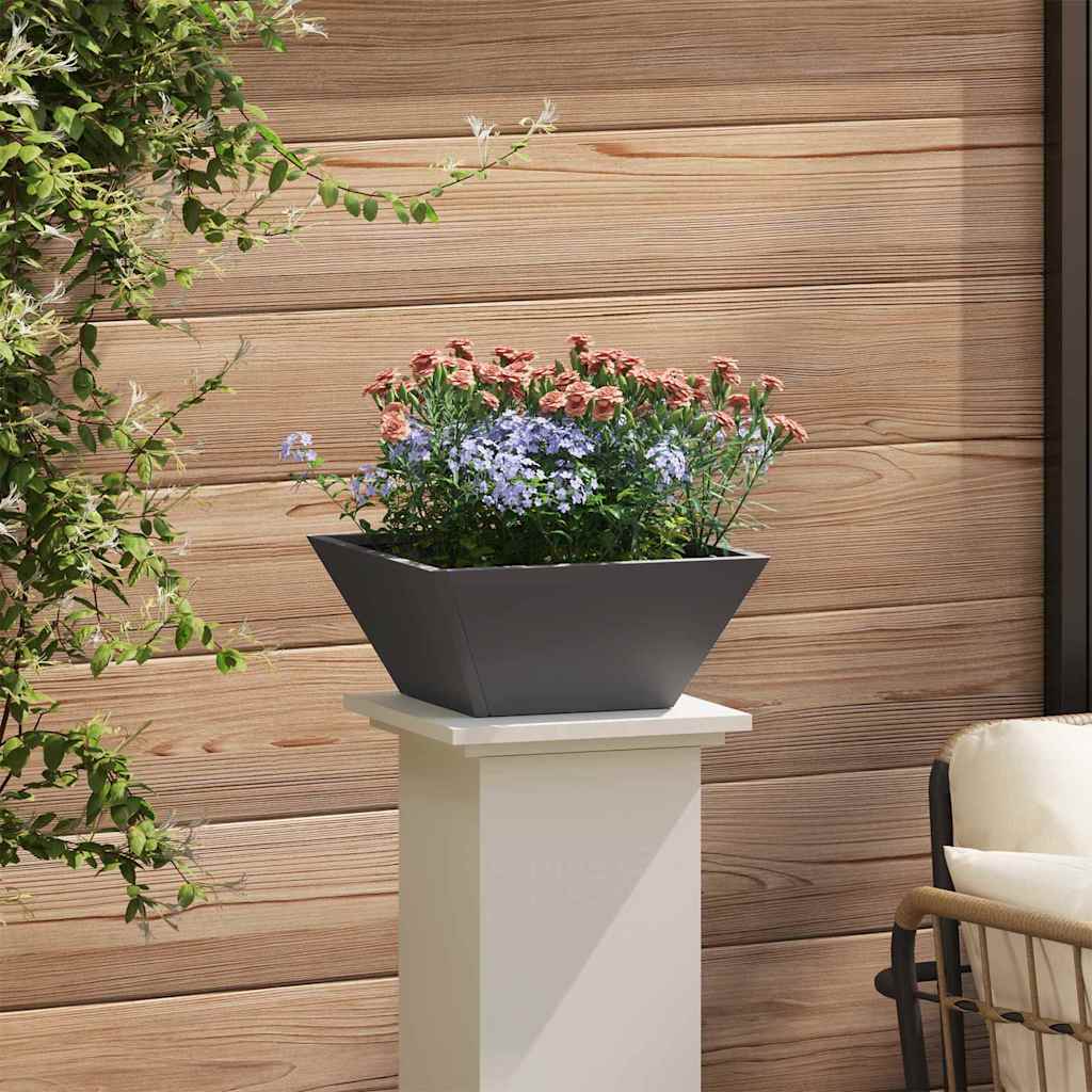 Vaso da giardino Nero 35 x 35 x 15 cm Acciaio laminato a freddo