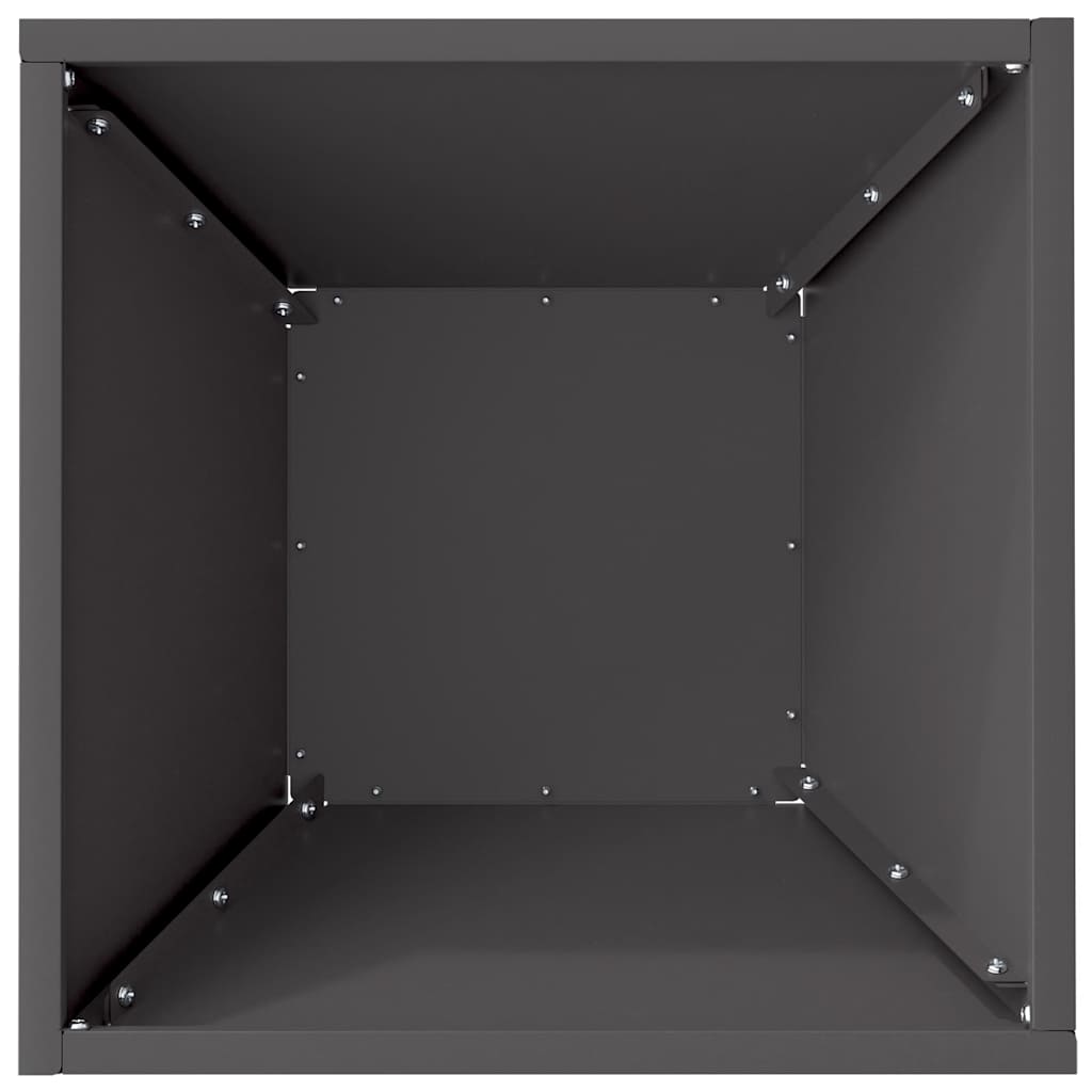 Vaso da giardino Nero 35 x 35 x 15 cm Acciaio laminato a freddo