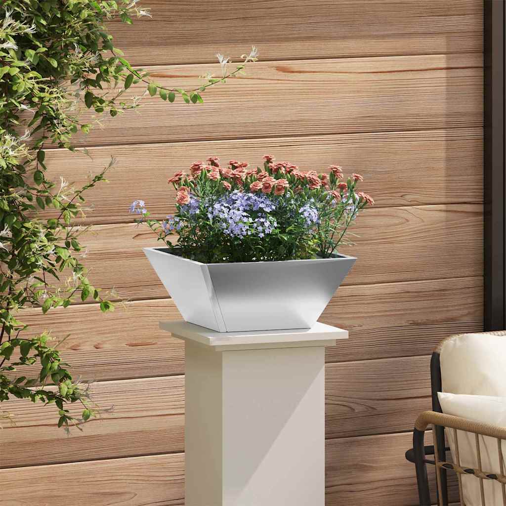 Vaso da giardino 5 pcs Argento 35 x 35 x 15 cm Acciaio zincato