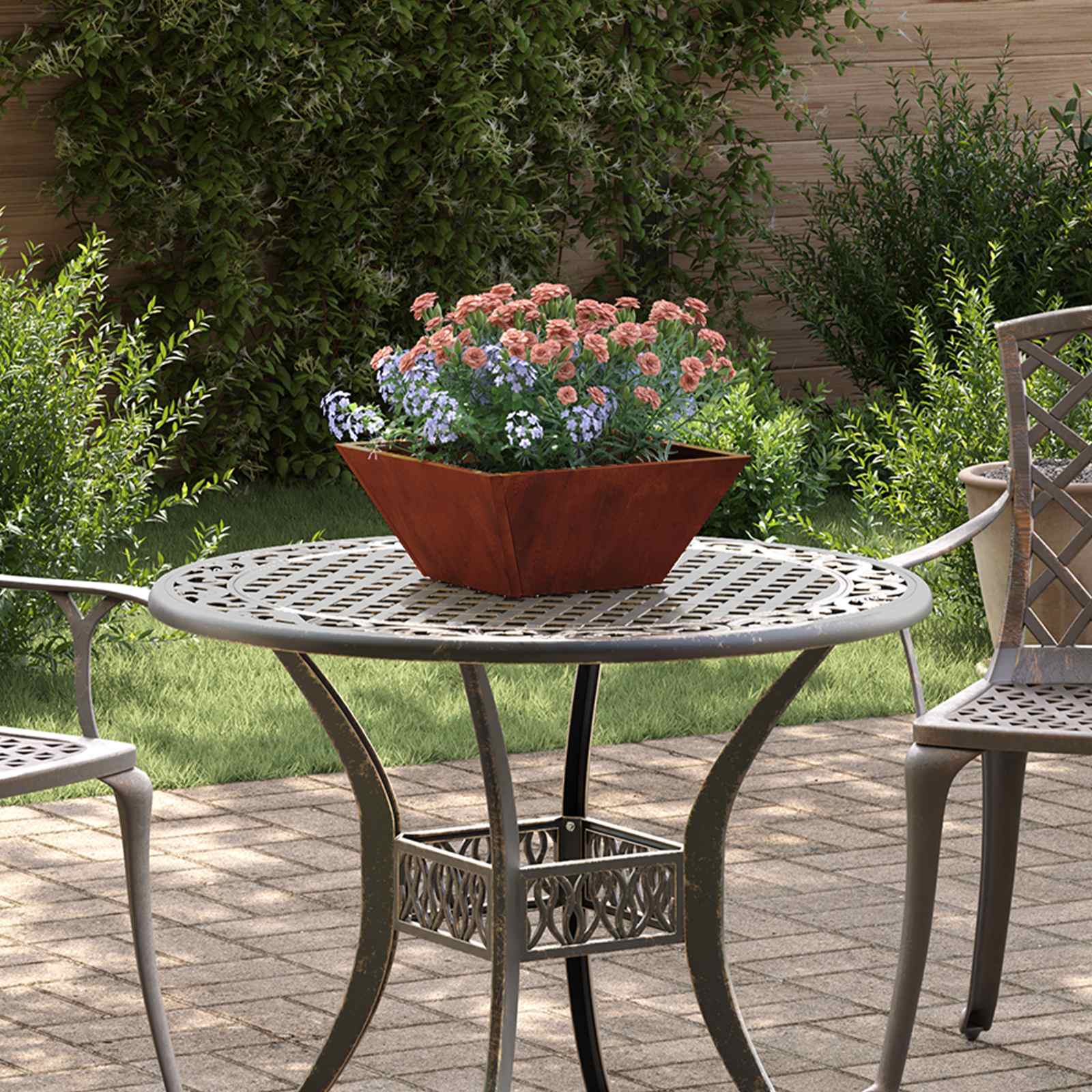 Vaso da giardino 5 pcs Ruggine 35 x 35 x 15 cm