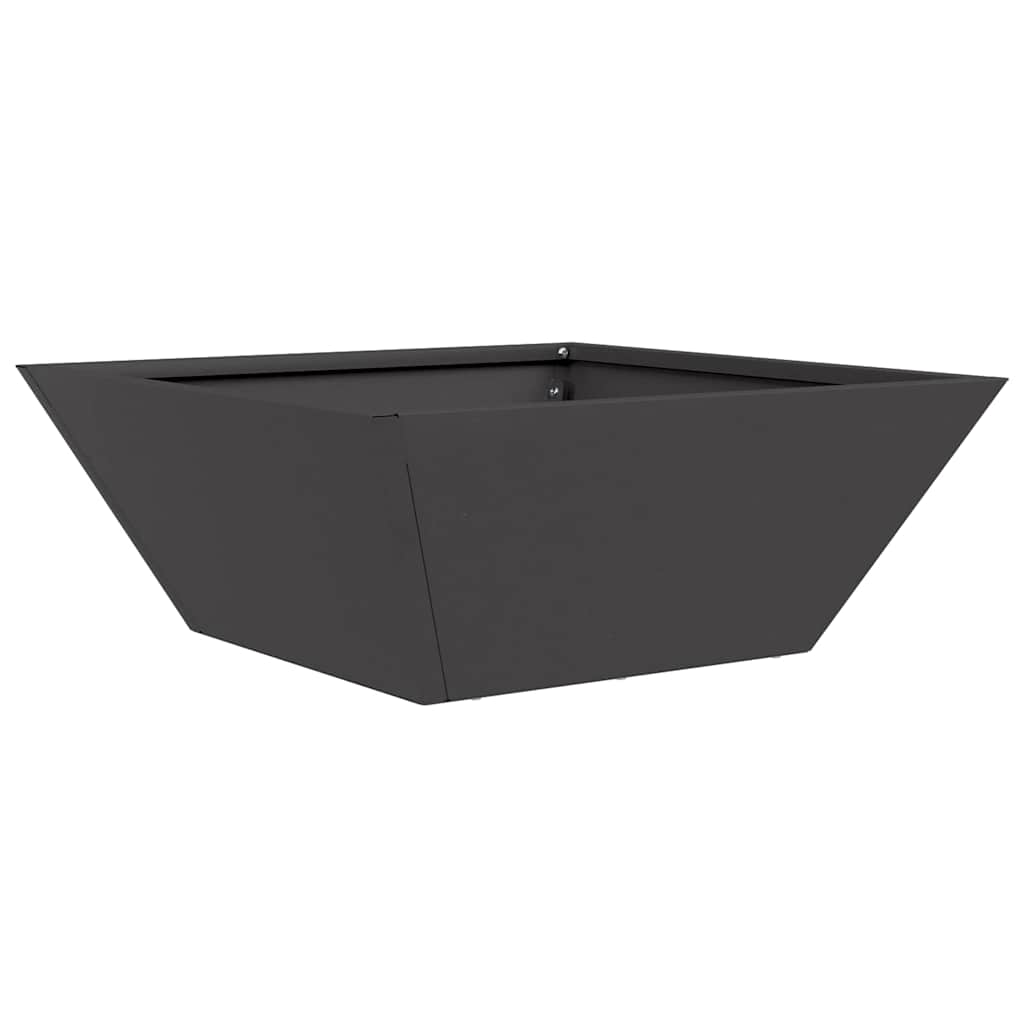 Vaso da giardino Nero 40 x 40 x 15 cm Acciaio laminato a freddo