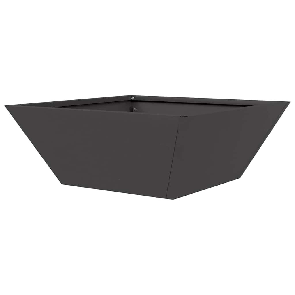 Vaso da giardino Nero 40 x 40 x 15 cm Acciaio laminato a freddo