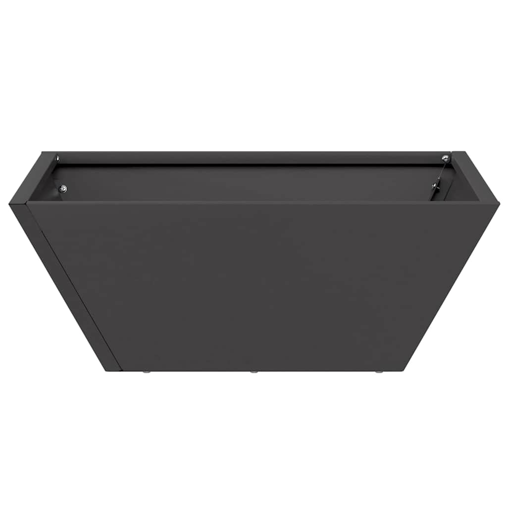 Vaso da giardino Nero 40 x 40 x 15 cm Acciaio laminato a freddo