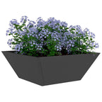 Vaso da giardino Nero 40 x 40 x 15 cm Acciaio laminato a freddo