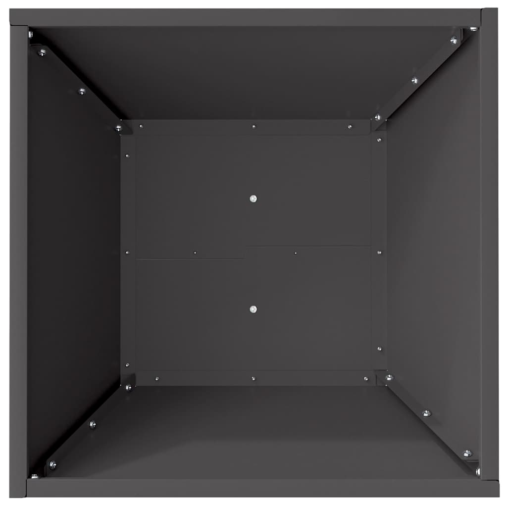 Vaso da giardino Nero 40 x 40 x 15 cm Acciaio laminato a freddo