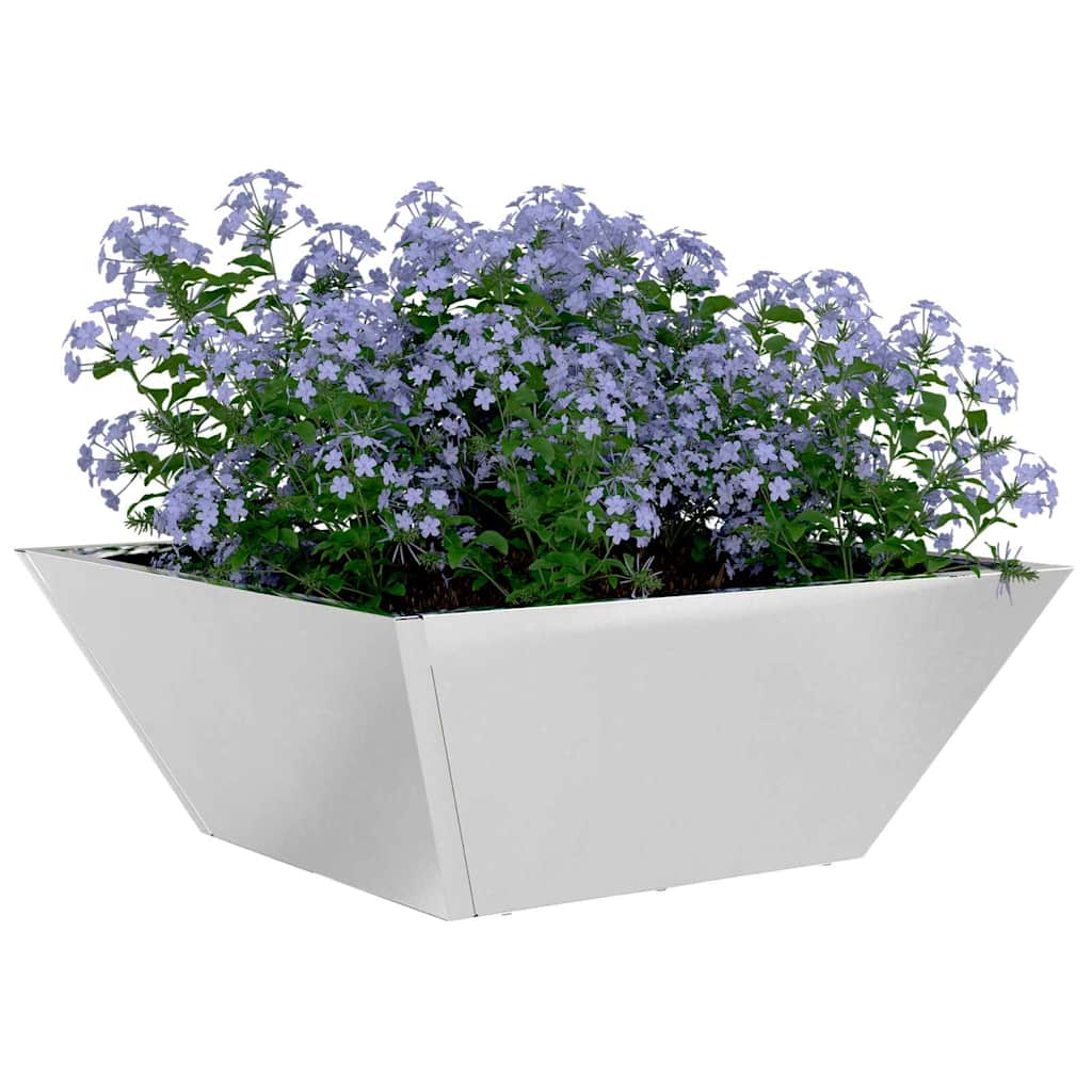 Vaso da giardino Argento 40 x 40 x 15 cm Acciaio inossidabile