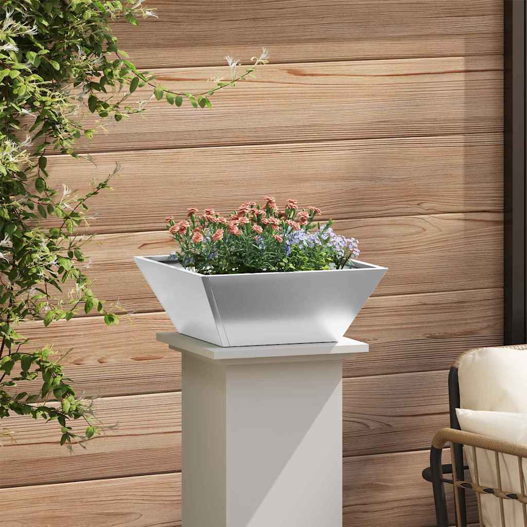 Vaso da giardino 5 pcs Argento 40 x 40 x 15 cm Acciaio zincato