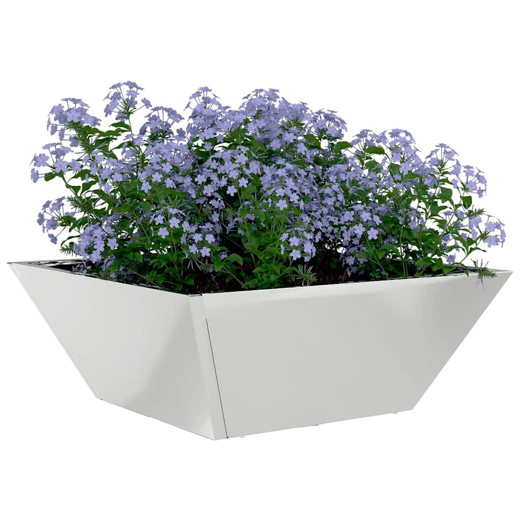 Vaso da giardino 5 pcs Argento 40 x 40 x 15 cm Acciaio zincato