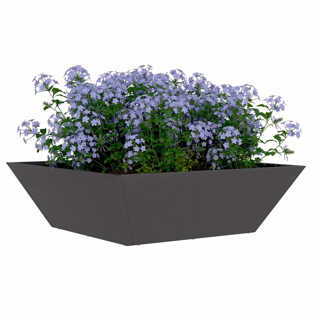 Vaso da giardino Nero 50 x 50 x 15 cm Acciaio laminato a freddo