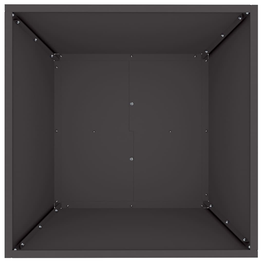 Vaso da giardino Nero 50 x 50 x 15 cm Acciaio laminato a freddo