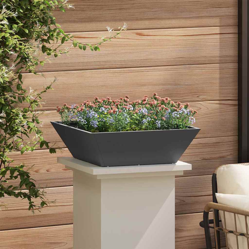 Vaso da giardino 5 pcs Nero 50 x 50 x 15 cm
