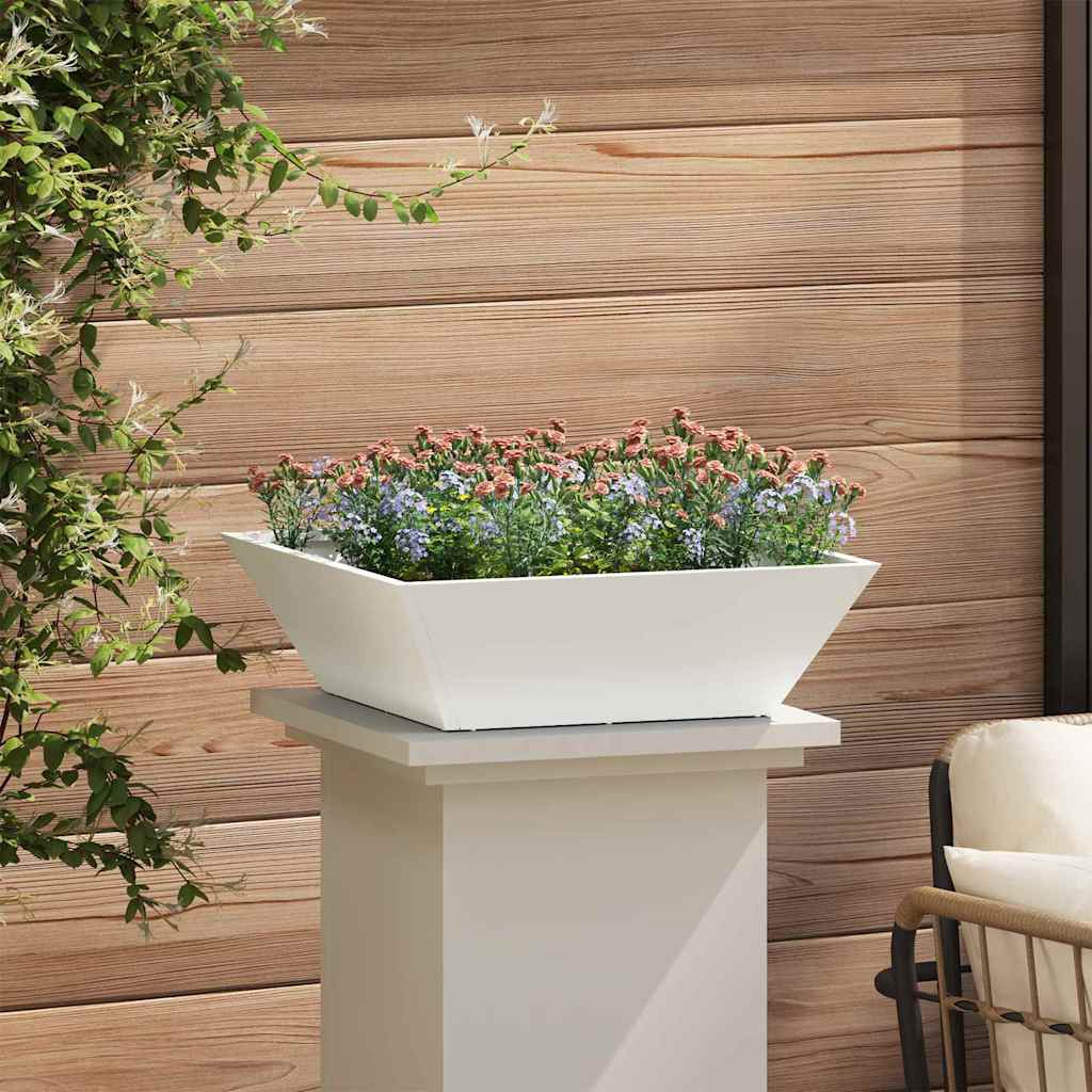 Vaso da giardino 5 pcs Bianco 50 x 50 x 15 cm