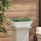 Vaso da giardino 5 pcs Bianco 50 x 50 x 15 cm