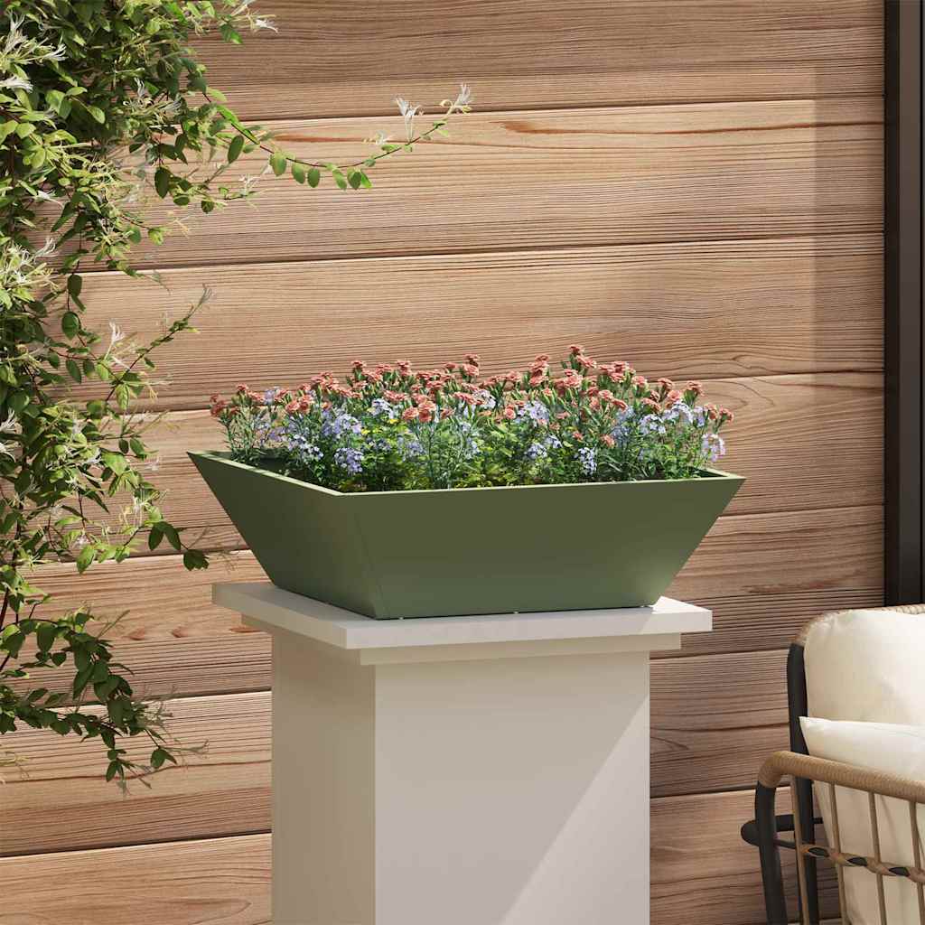 Vaso da giardino 5 pcs Verde oliva 50 x 50 x 15 cm