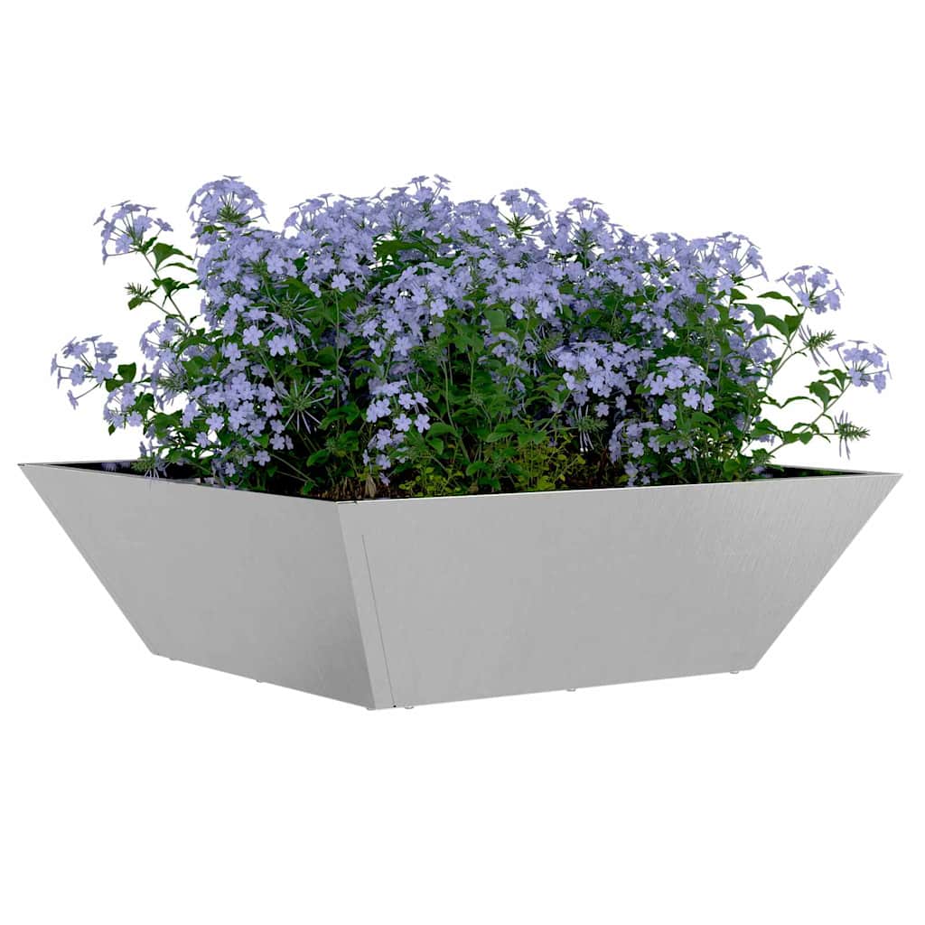 Vaso da giardino Argento 50 x 50 x 15 cm Acciaio inossidabile
