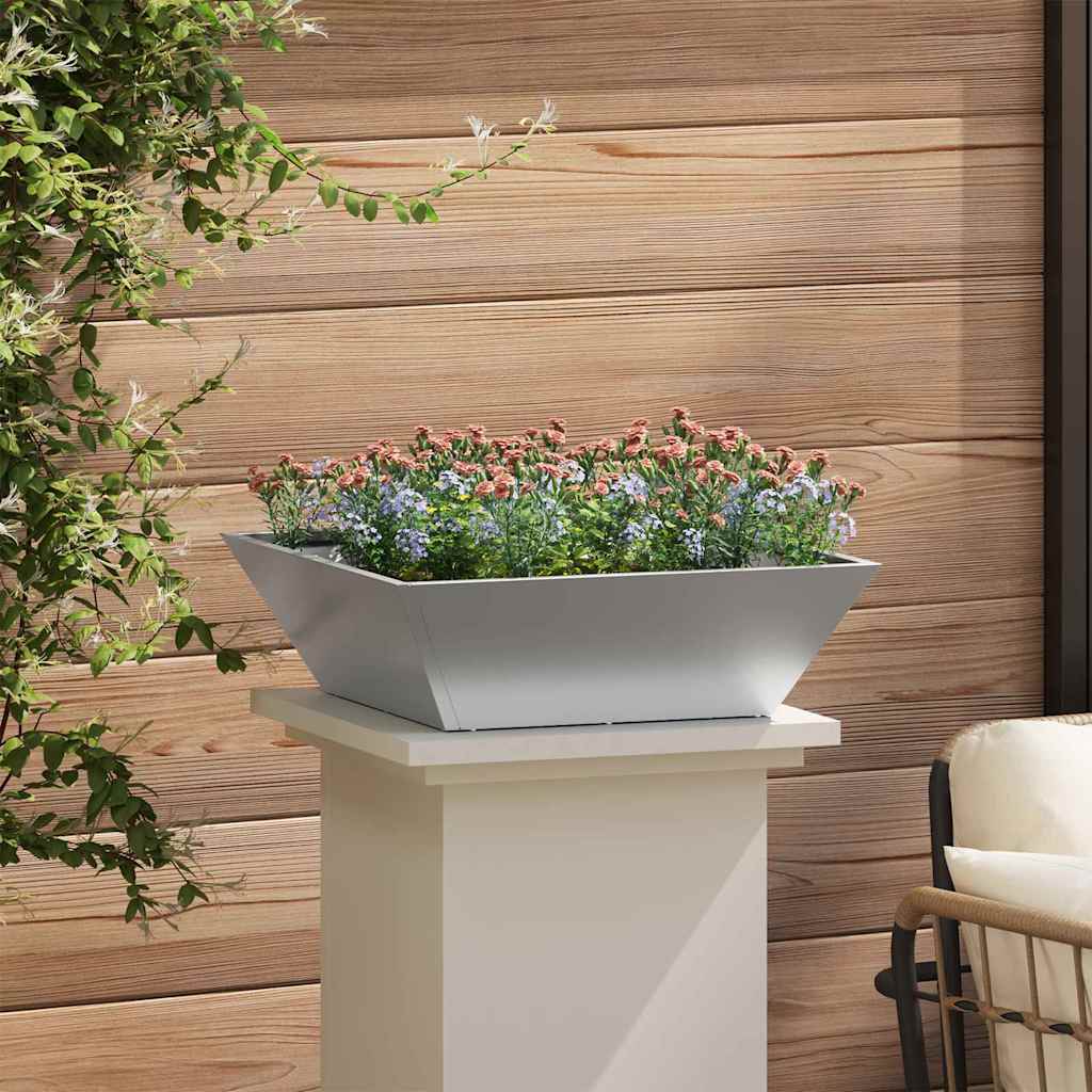 Vaso da giardino 5 pcs Argento 50 x 50 x 15 cm Acciaio zincato