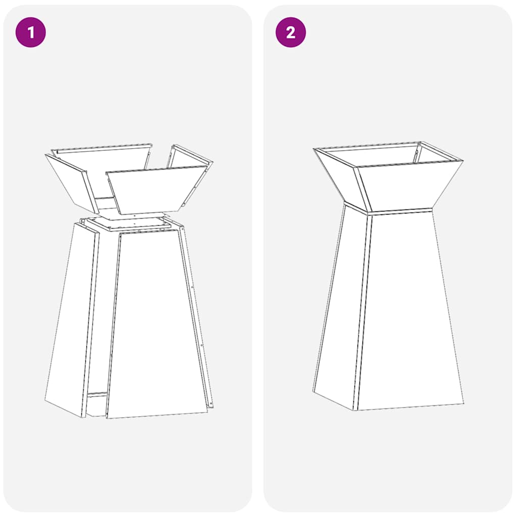 Vaso a Pilastro Nero 35 x 35 x 73 cm