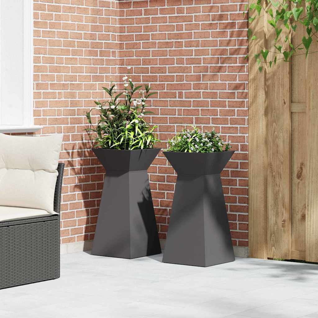 Vaso a Pilastro 2 pcs Nero 35 x 35 x 73 cm
