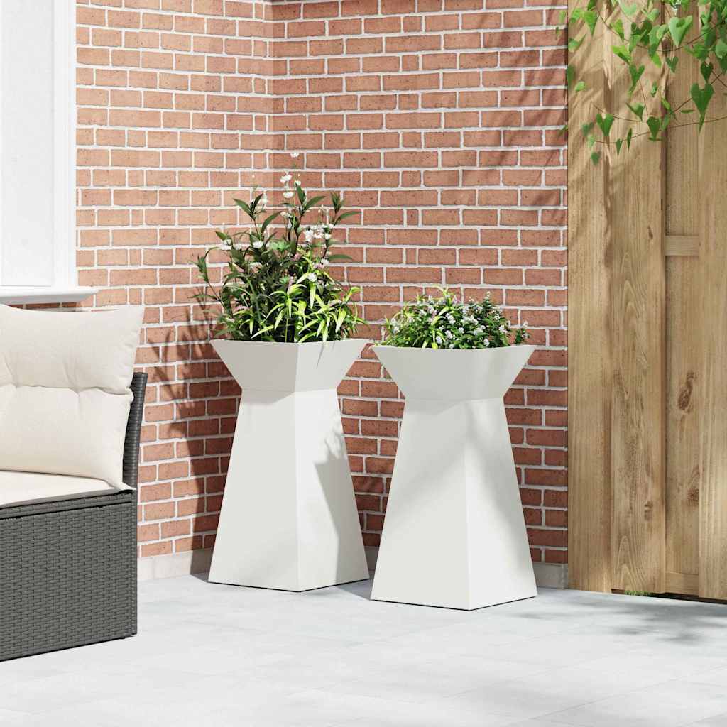 Vaso a Pilastro 2 pcs Bianco 35 x 35 x 73 cm