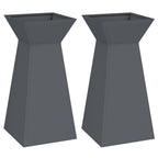 Vaso a Pilastro 2 pcs Antracite 35 x 35 x 73 cm